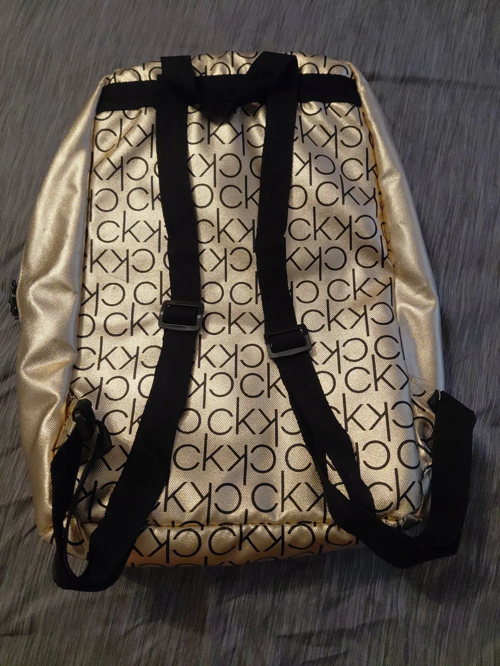 Calvin Klein Gold Logo-Print Backpack